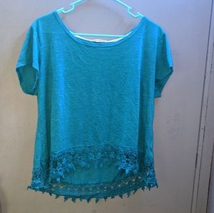 blue lace rewind t shirt
